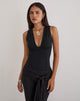 Image of Lynod Plunge Top in Rayon Black