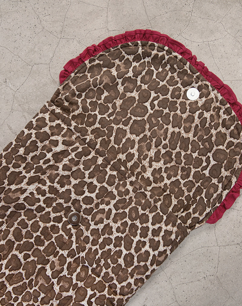 Image of Laptoptasche mit Leopardenmuster und roter Rüsche