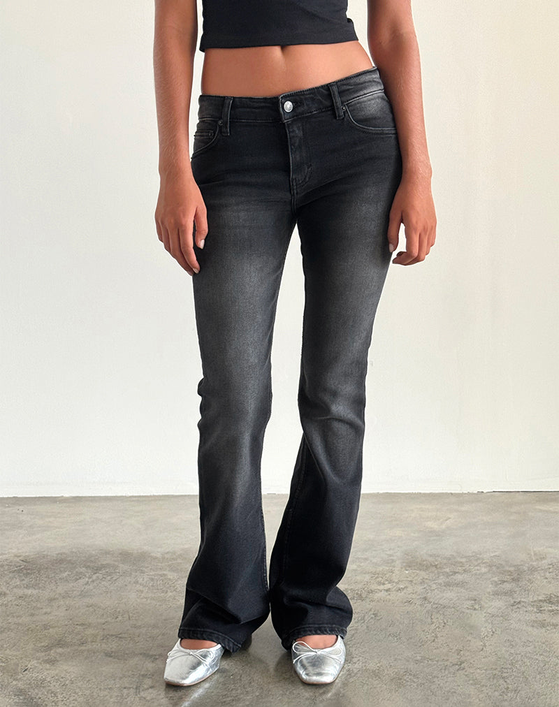Bild von Low Rise Flared Jeans in Extrem Schwarz