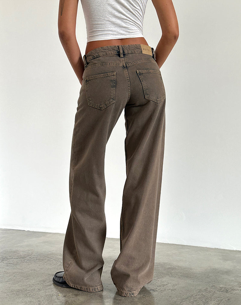Low Rise Parallel Jeans in Dunkelsand