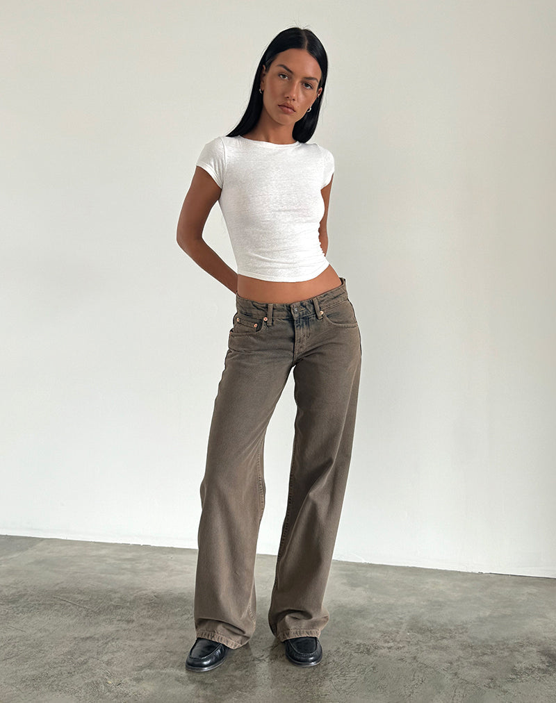 Low Rise Parallel Jeans in Dunkelsand