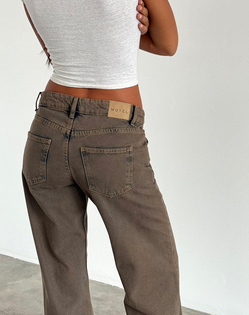 Bild von Low Rise Parallel Jeans in Dark Sand