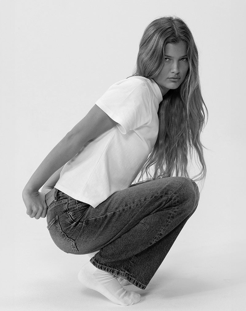 Bild von Low Rise Parallel Jeans in Stahlblau