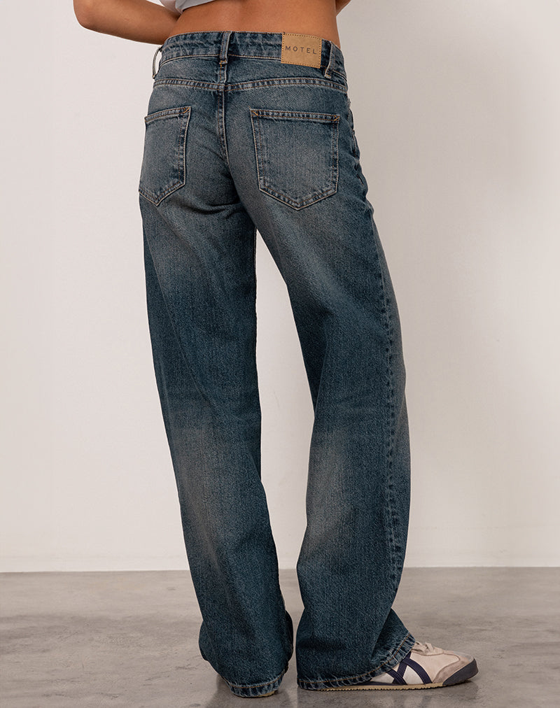 Bild von Low Rise Parallel Jeans in Stahlblau