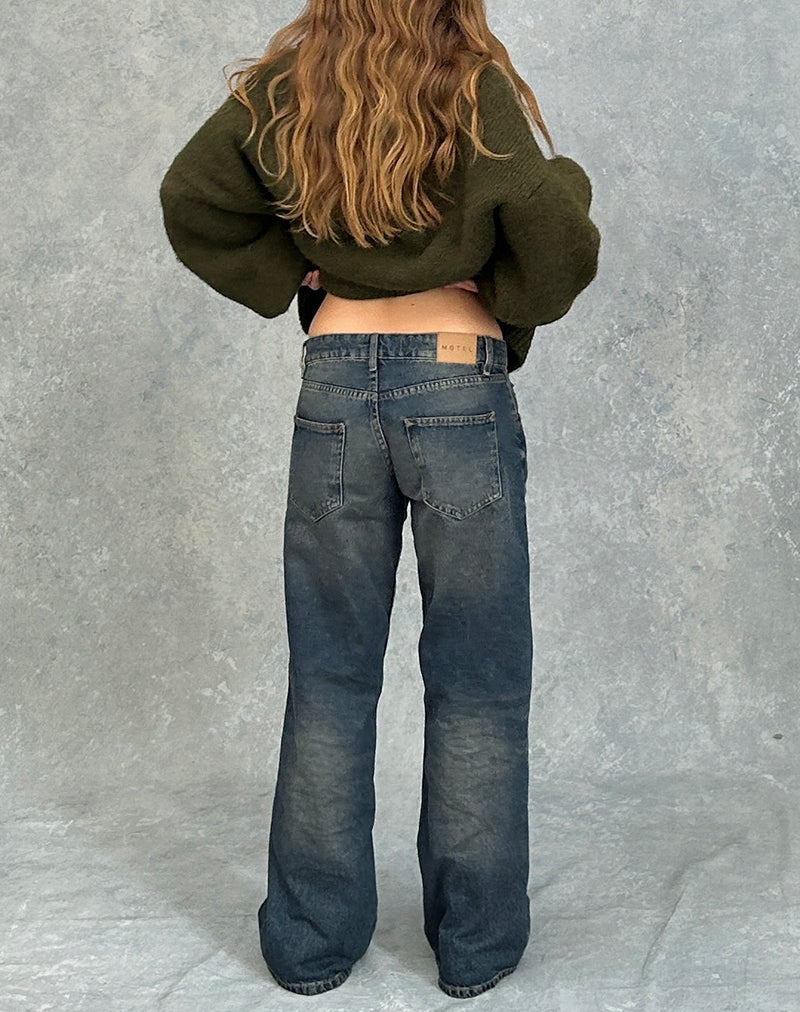 Bild von Low Rise Parallel Jeans in Stahlblau