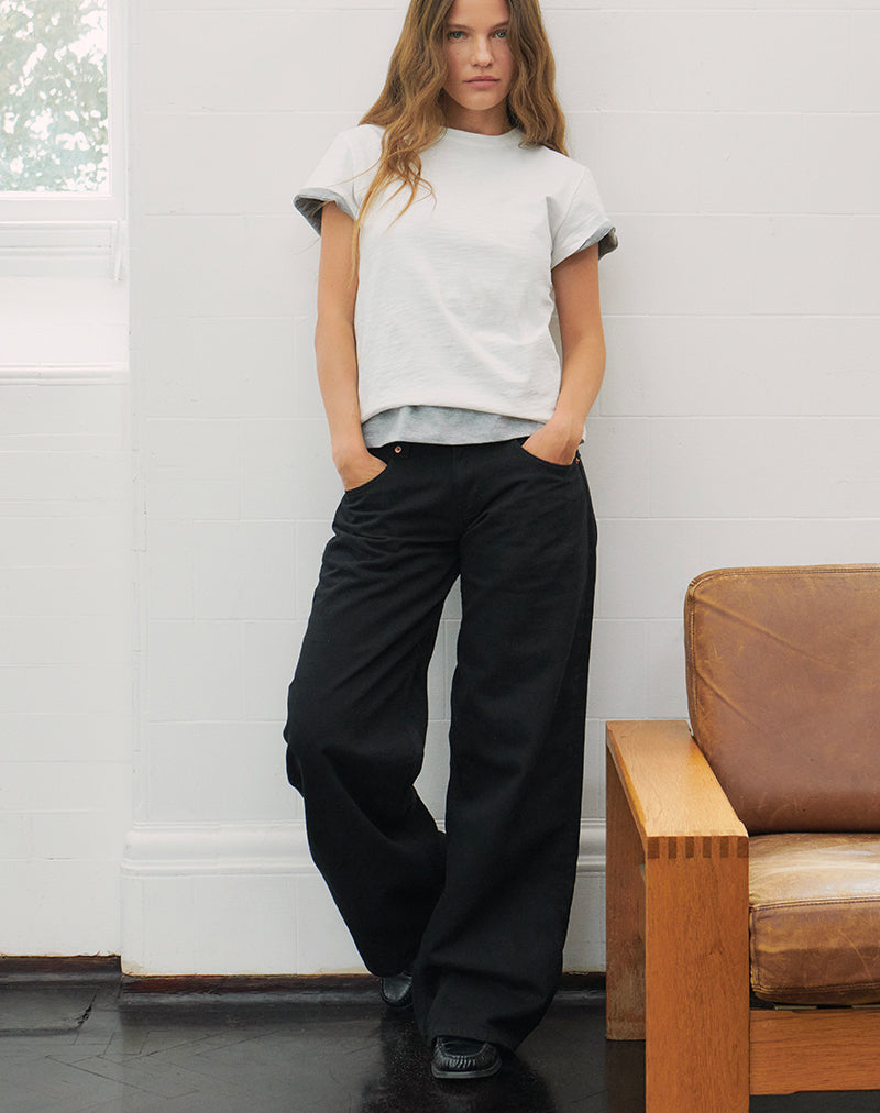 Geräumige Low Rise Jeans in Rinse Schwarz