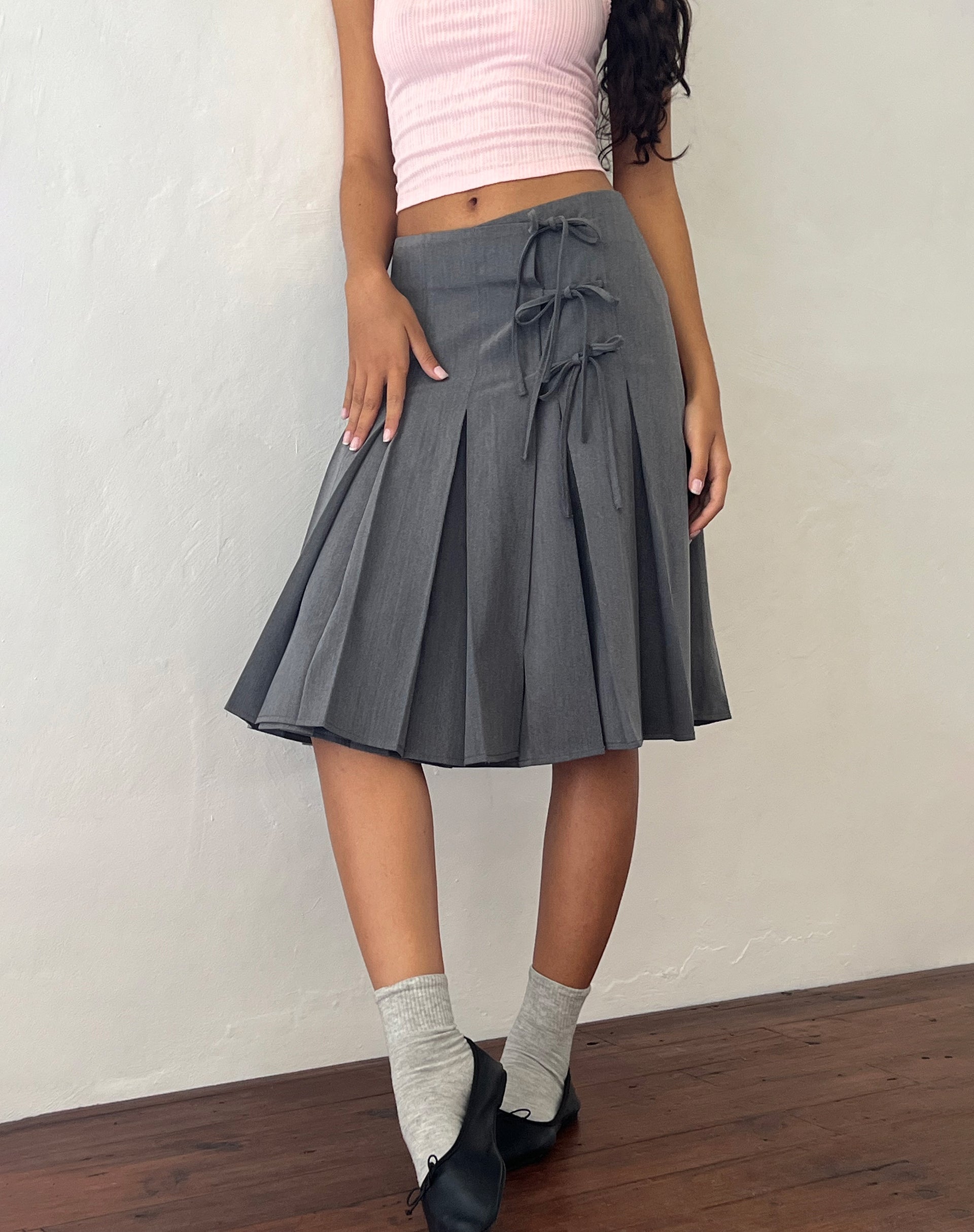 Bild von Madelyn Plissierter Midirock in Anthrazit Tailoring