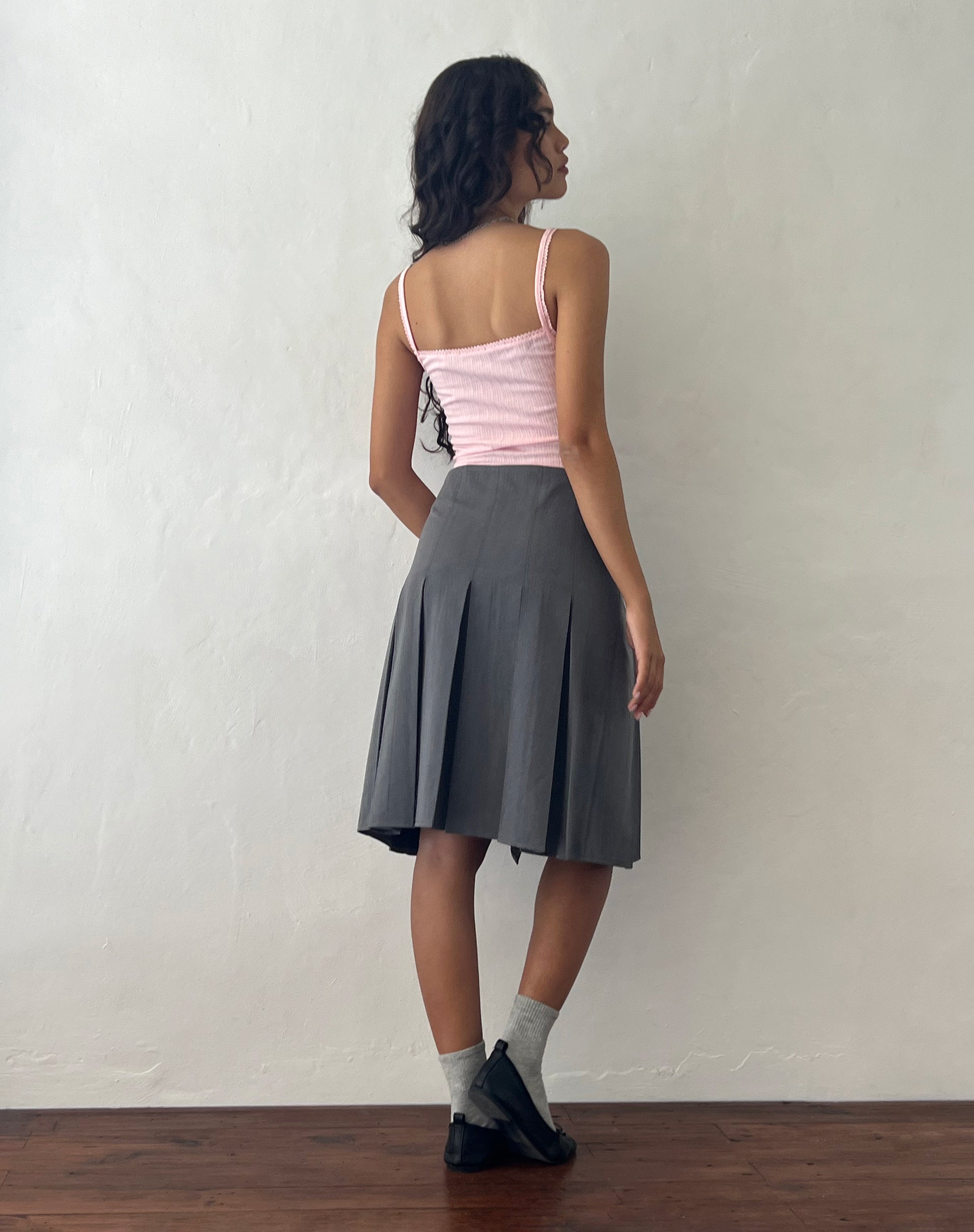 Bild von Madelyn Plissierter Midirock in Anthrazit Tailoring