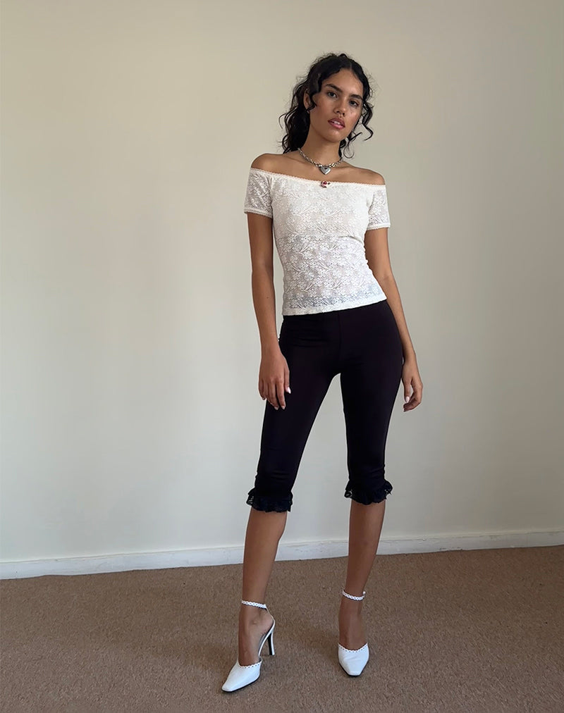 Image of Mageina Bardot Top aus Spitze Elfenbein