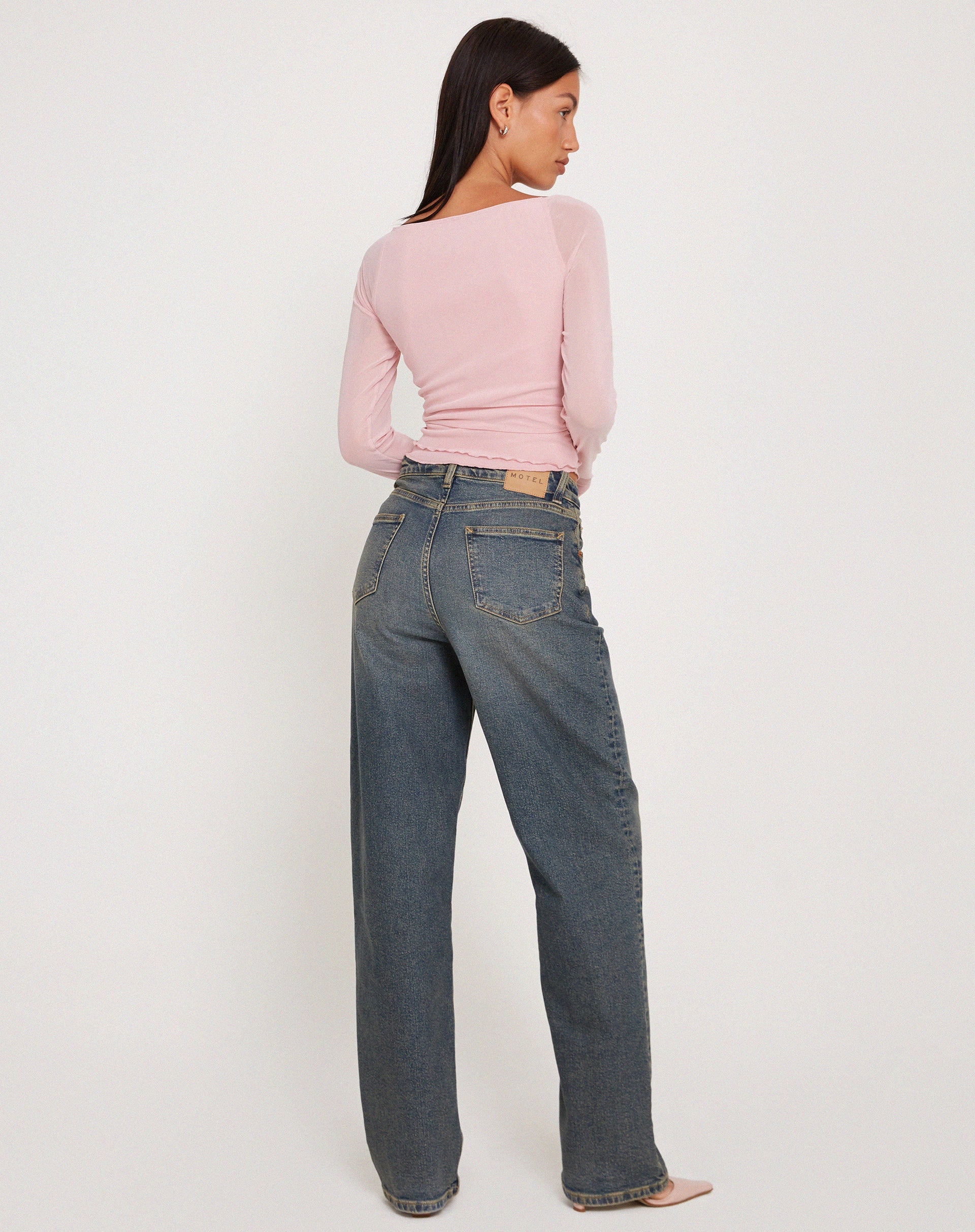 Bild von Mahira Langärmeliges Mesh-Top in Rosa