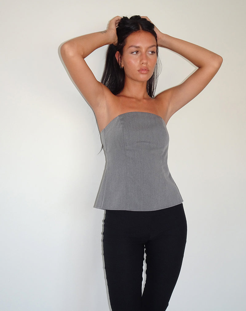 Image of Mairi Longline Bandeau Top in Anthrazit Tailoring