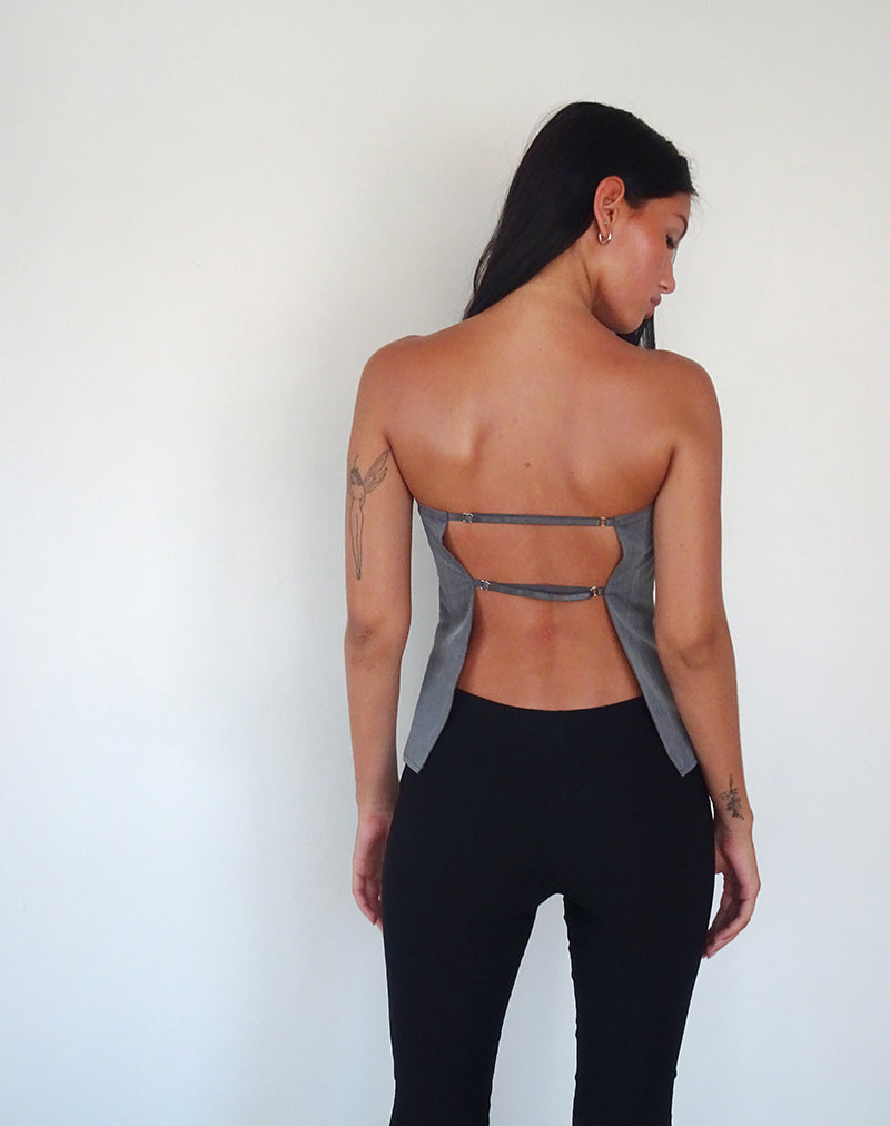 Image of Mairi Longline Bandeau Top in Anthrazit Tailoring