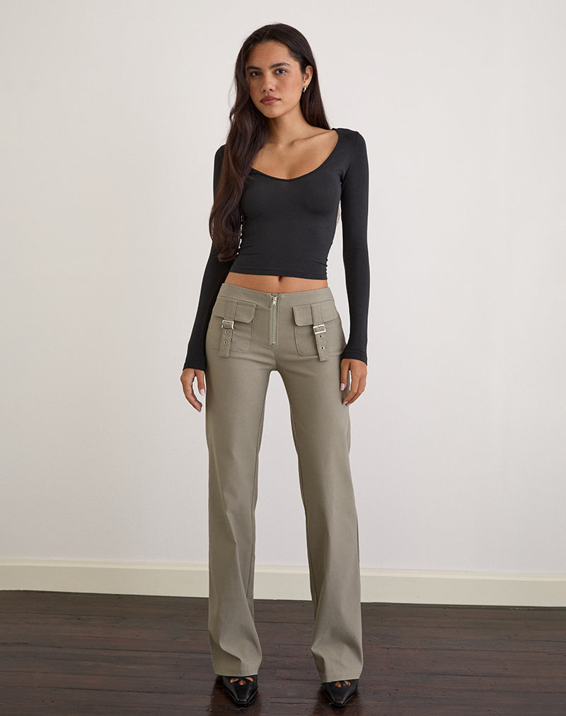 Maite Taschenhose in Tailoring Taupe