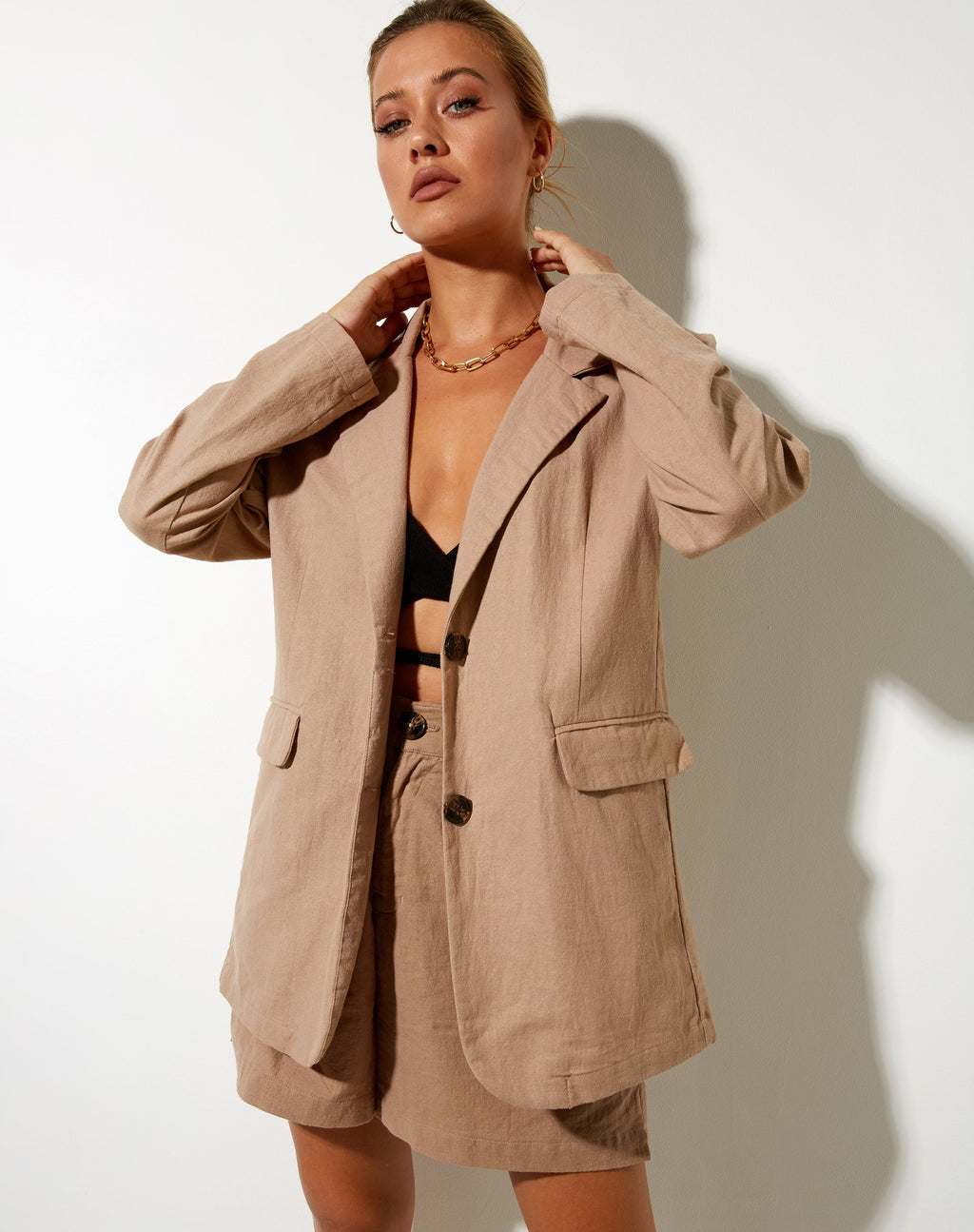 Maiwa Blazer in Rami Biskuit