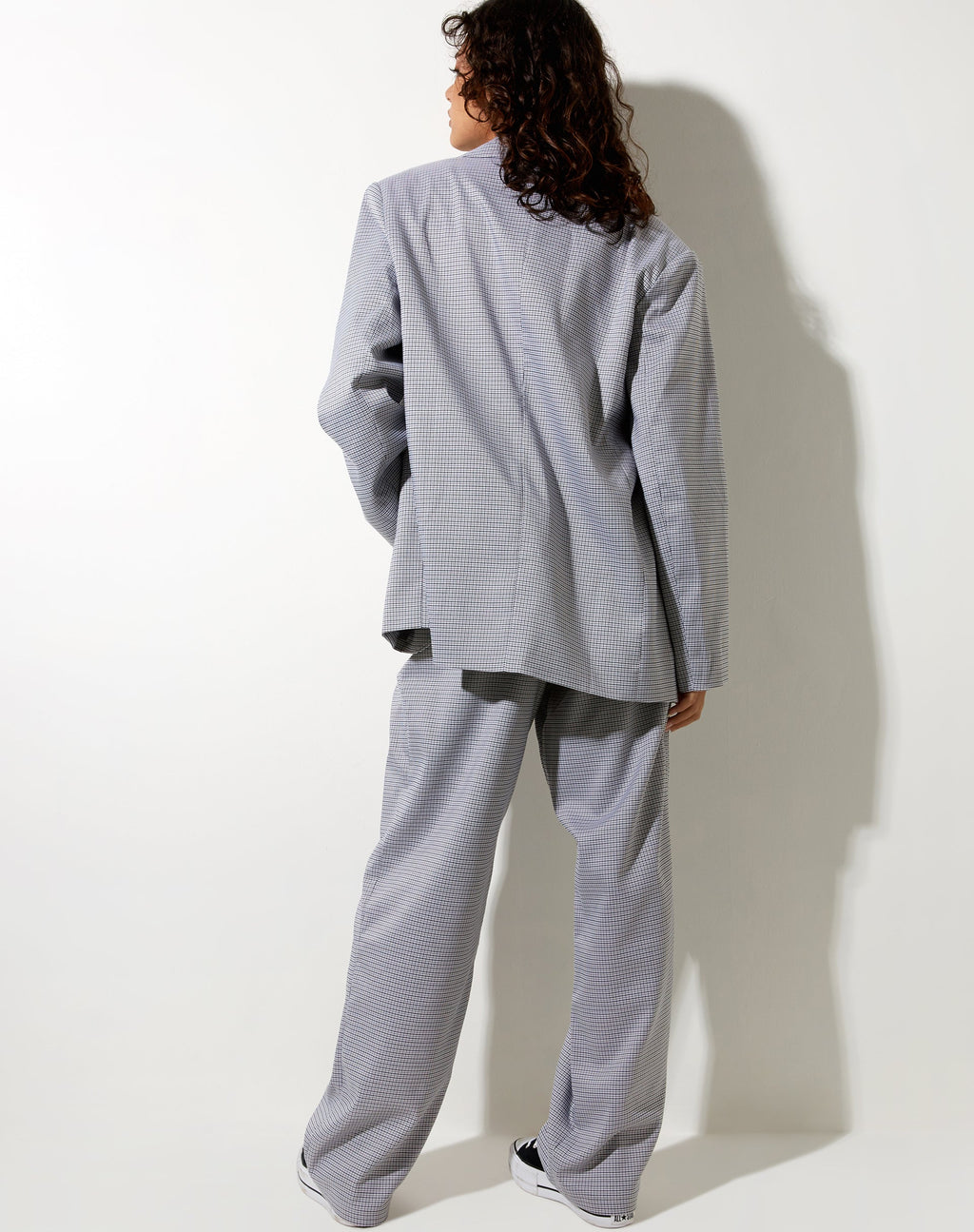 Maiwa Blazer in kleinem Karo Schwarz Grau