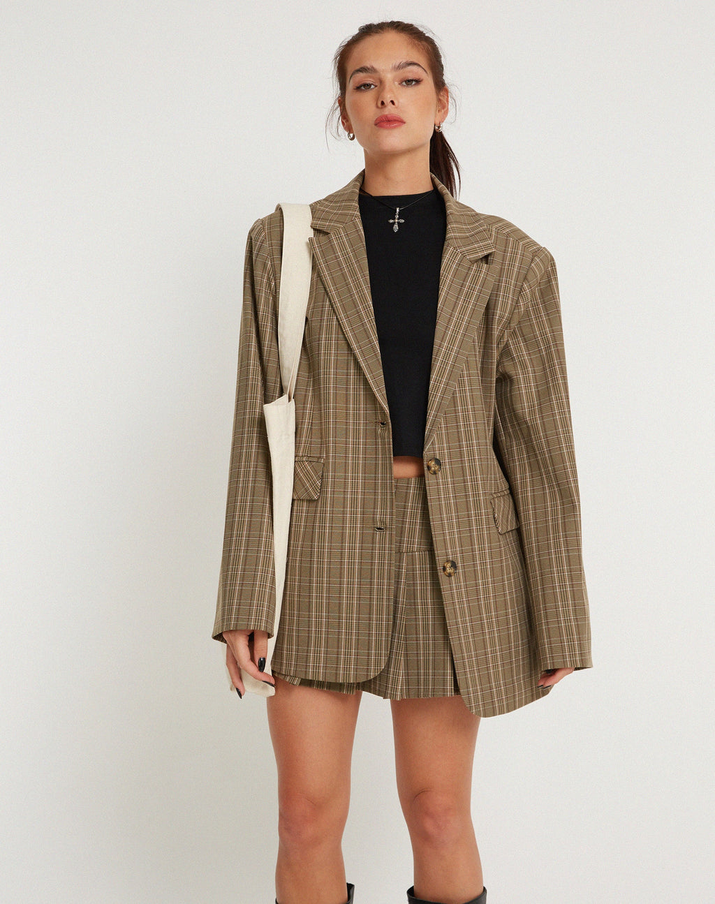 Maiwa Blazer in Karo Braun