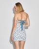 Image of Majken Mini-Krawattenkleid mit blau-weißem Schleifenmuster