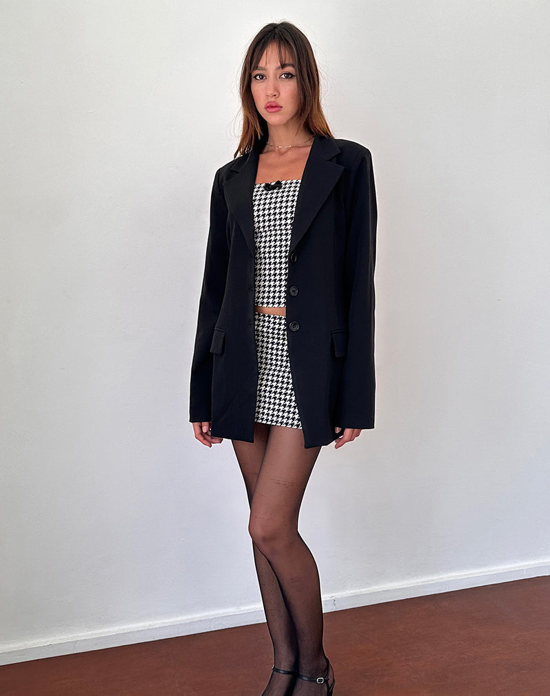 Malana Slim Fit Blazer aus Tailoring Schwarz