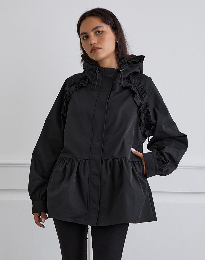 Malcari Schößchen Nylon Jacke in Schwarz