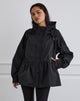 Image of Malcari Peplum Nylon Jacke in Schwarz