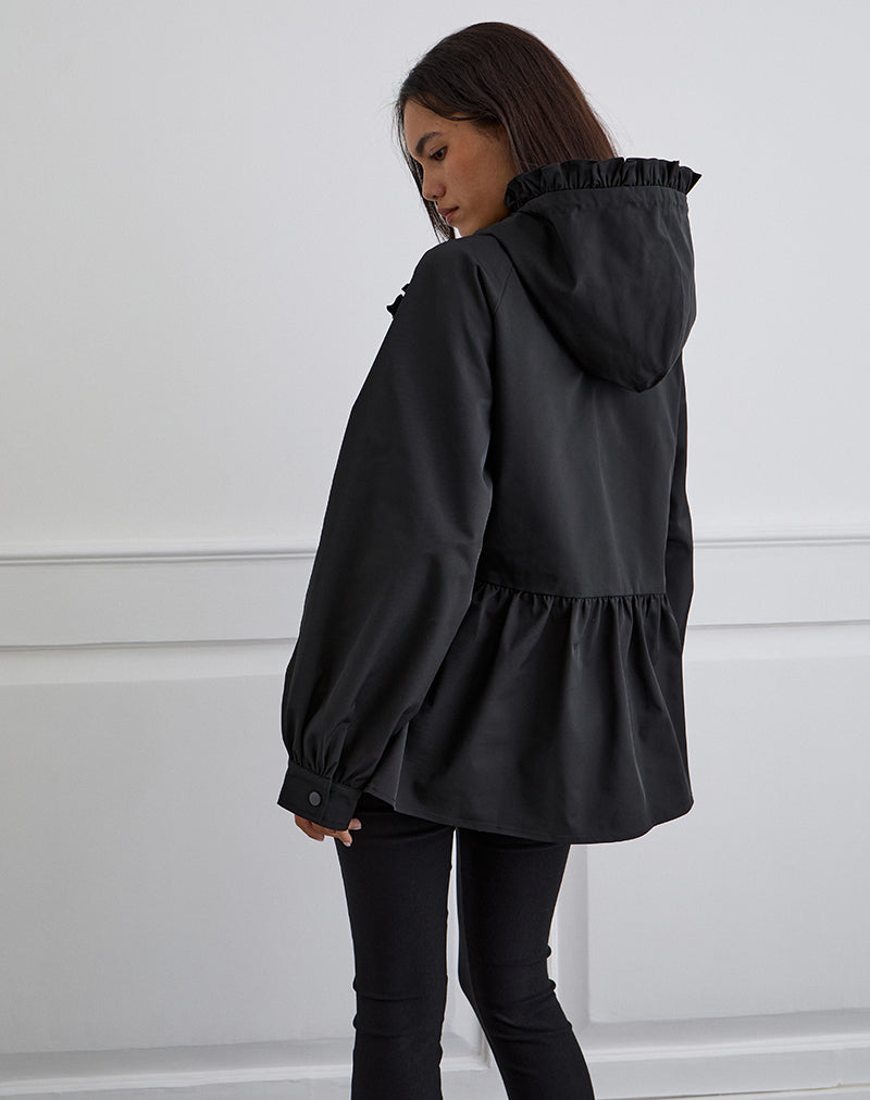 Image of Malcari Peplum Nylon Jacke in Schwarz