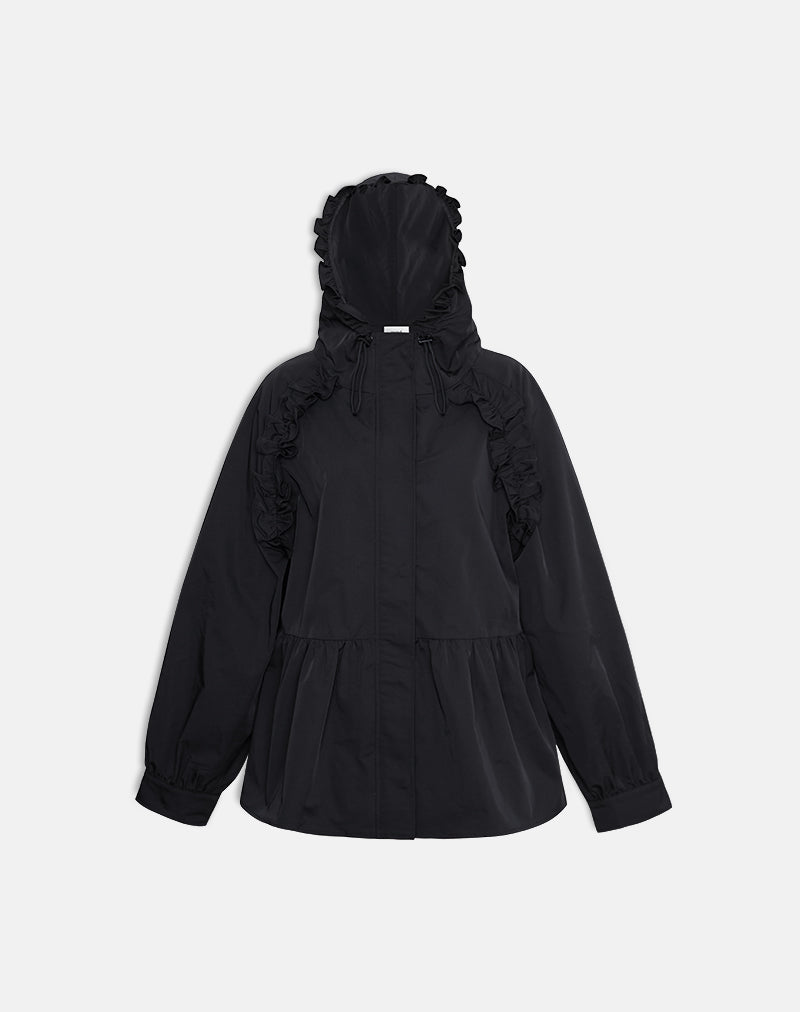Image of Malcari Peplum Nylon Jacke in Schwarz