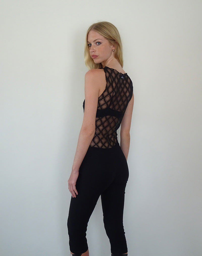 Bild von Maloe Lace Patterned Tank Top in Schwarz