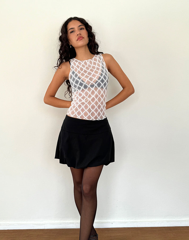 Maloe Spitze gemustertes Tank-Top in Weiß