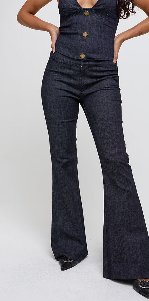 Image der Malvinas-Hose aus dunklem Denim Indigo