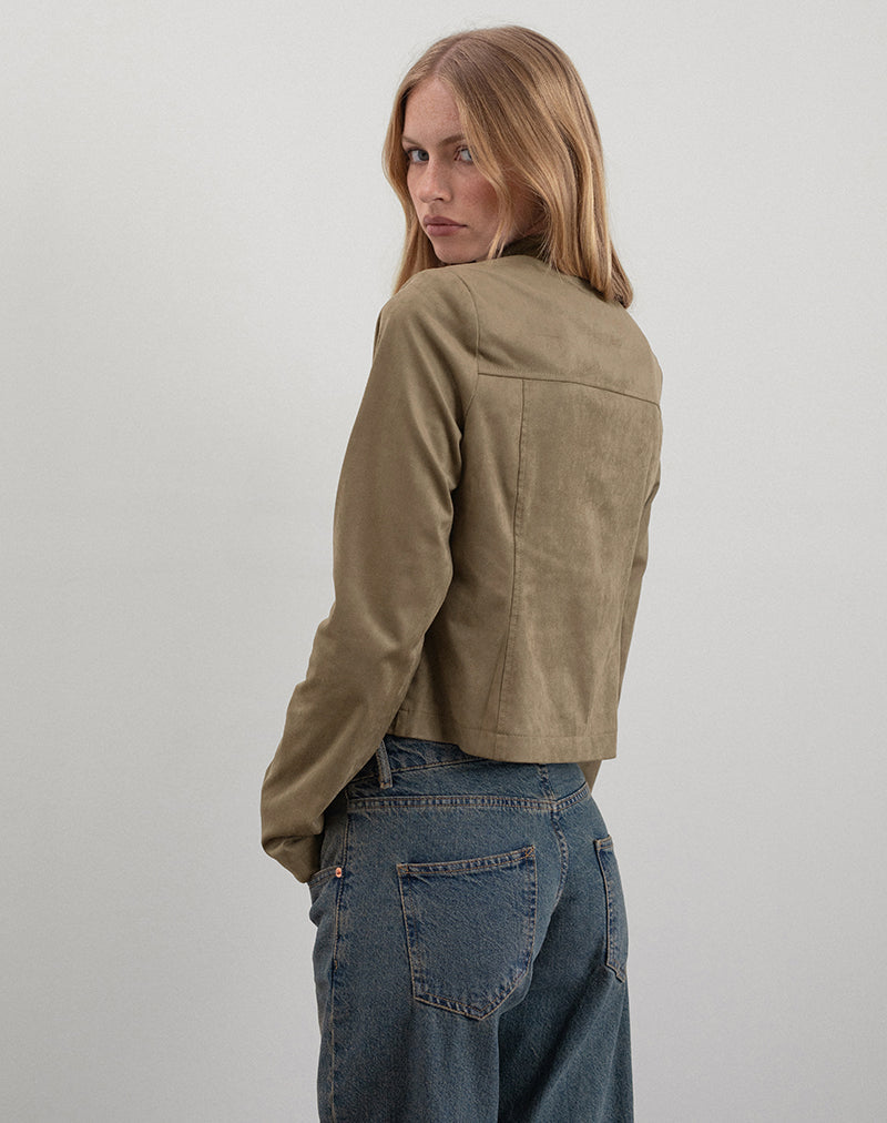 Image of Mandy Jacke aus Wildlederimitat Walnuss
