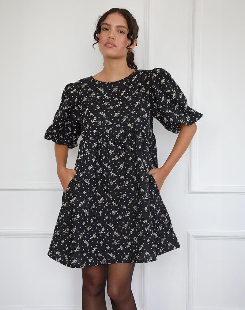 Marate Minikleid in Floral Land Schwarz