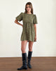Image of Marate Minikleid mit Puffärmeln in Grunge Floral Khaki