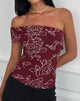 Bild von Marga One Shoulder Top in Outline Rose Maroon