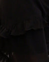  Schwarzer Chiffon mit Rosette