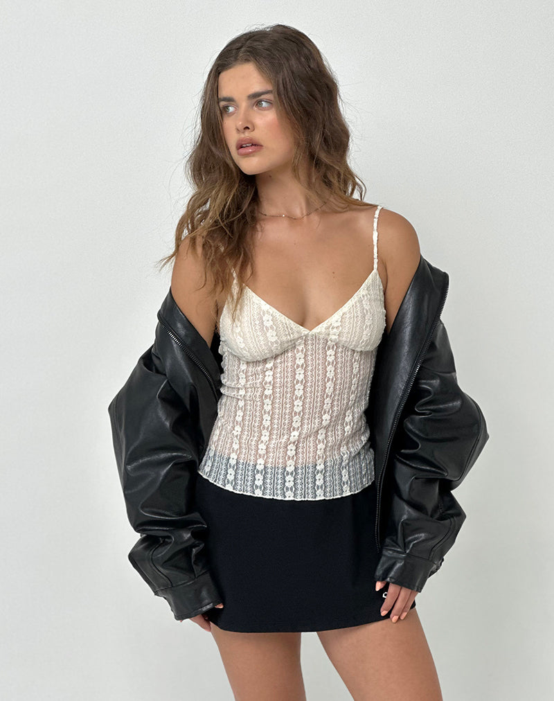 Image of Marinda Cami Top aus Spitze Creme