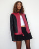 Image of Marion PU Bikerjacke in Rot mit schwarzen Einsätzen