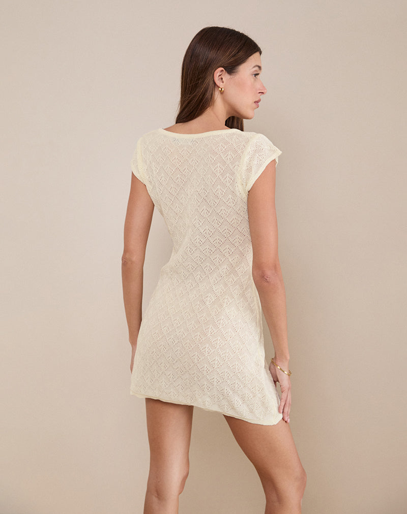 Image of Mariza Minikleid aus Pointelle in Elfenbein