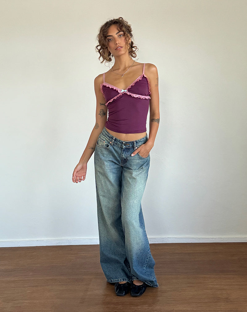 Marjorie Riemchen-Top in Smooth Slinky Berry