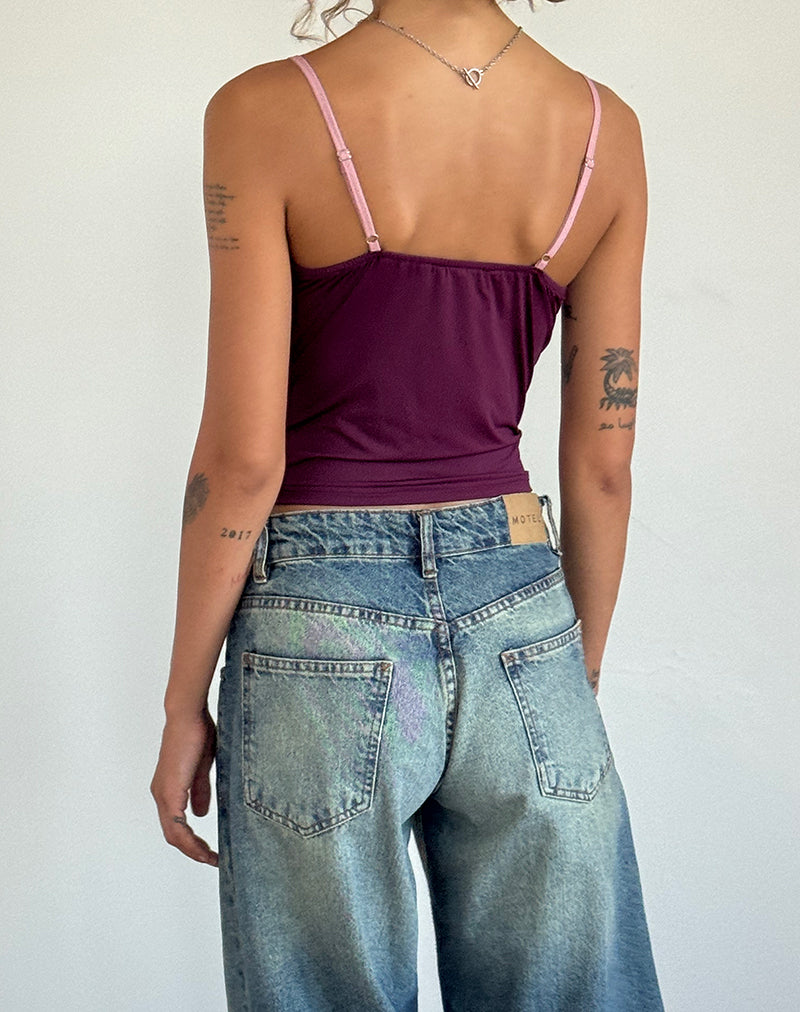 Marjorie Riemchen-Top in Smooth Slinky Berry