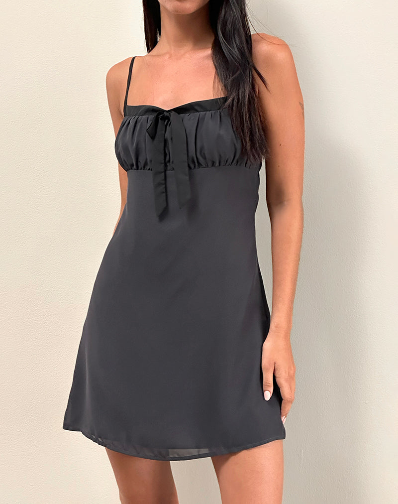 Martina Minikleid aus Chiffon in Schiefer