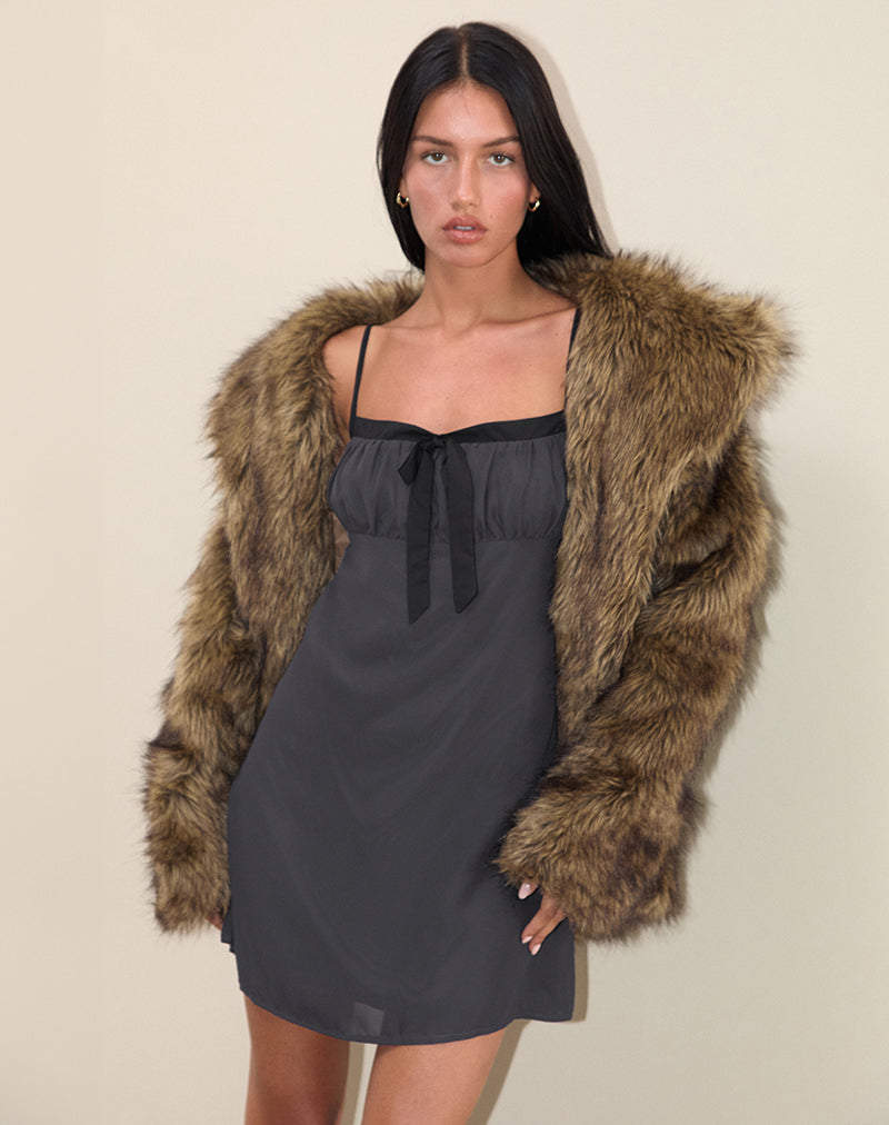 Image of Martina Minikleid aus Chiffon Schiefer