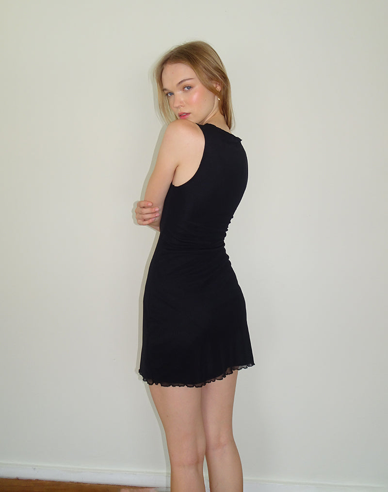 Image of Masita Asymmetrisches Minikleid in Schwarz