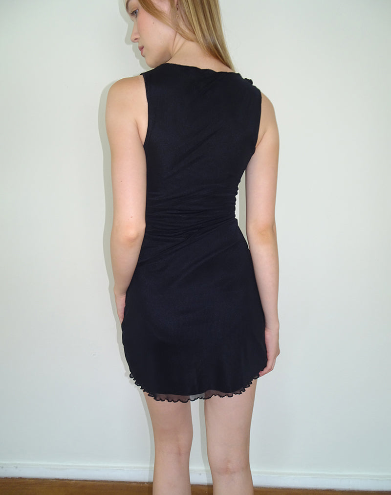Image of Masita Asymmetrisches Minikleid in Schwarz