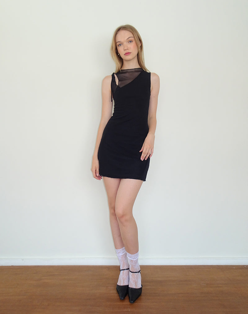 Image of Masita Asymmetrisches Minikleid in Schwarz
