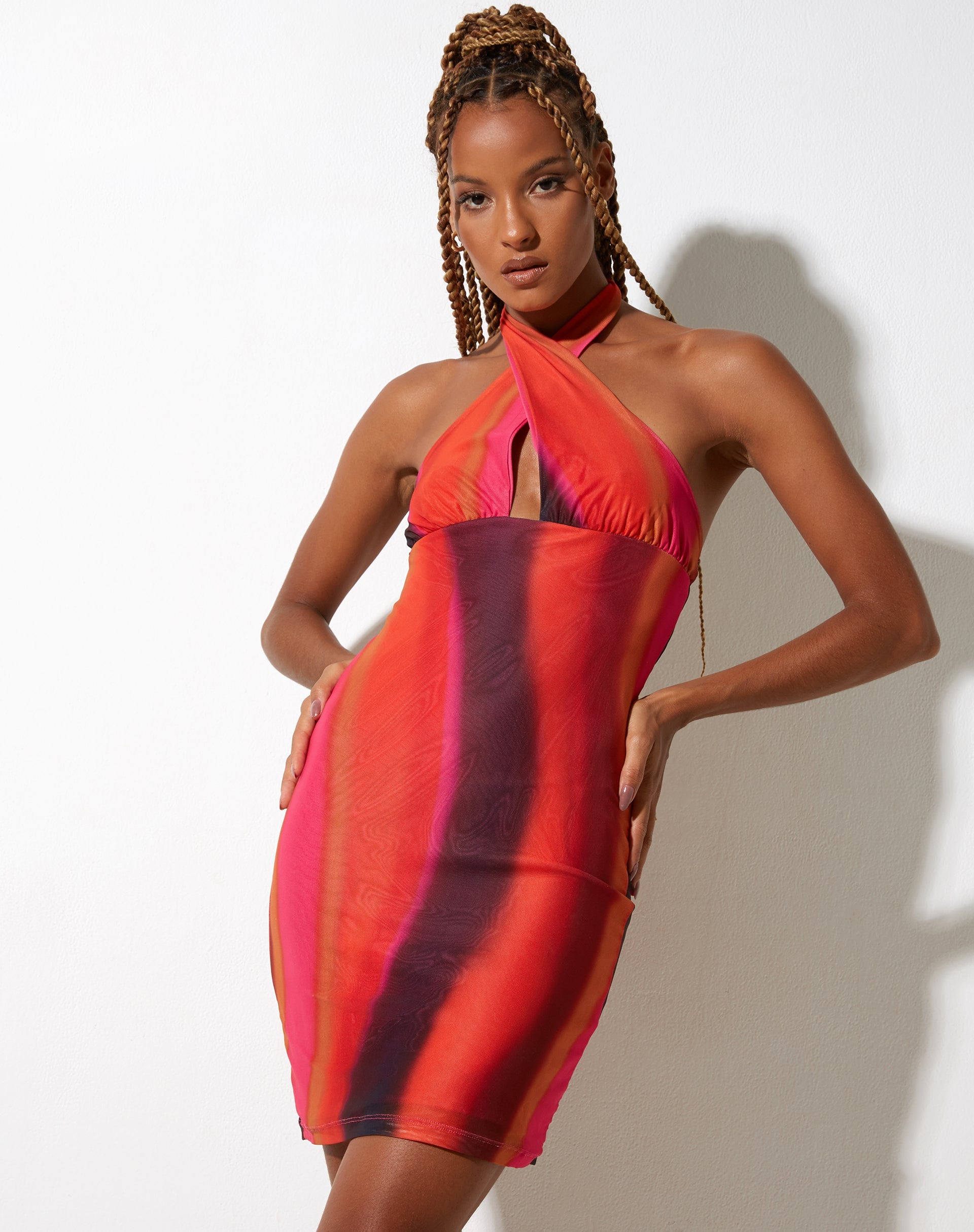 Bild von Matita Bodycon Dress in Solarized Orange und Pink