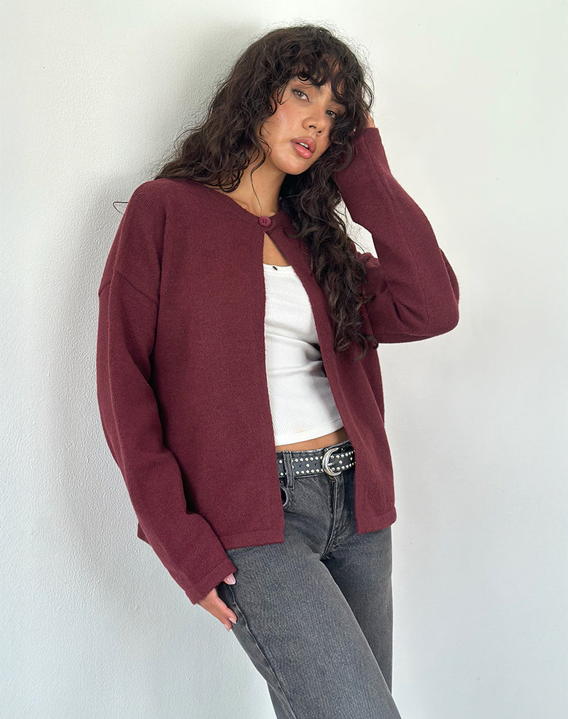 Maureen Strickjacke in Wein