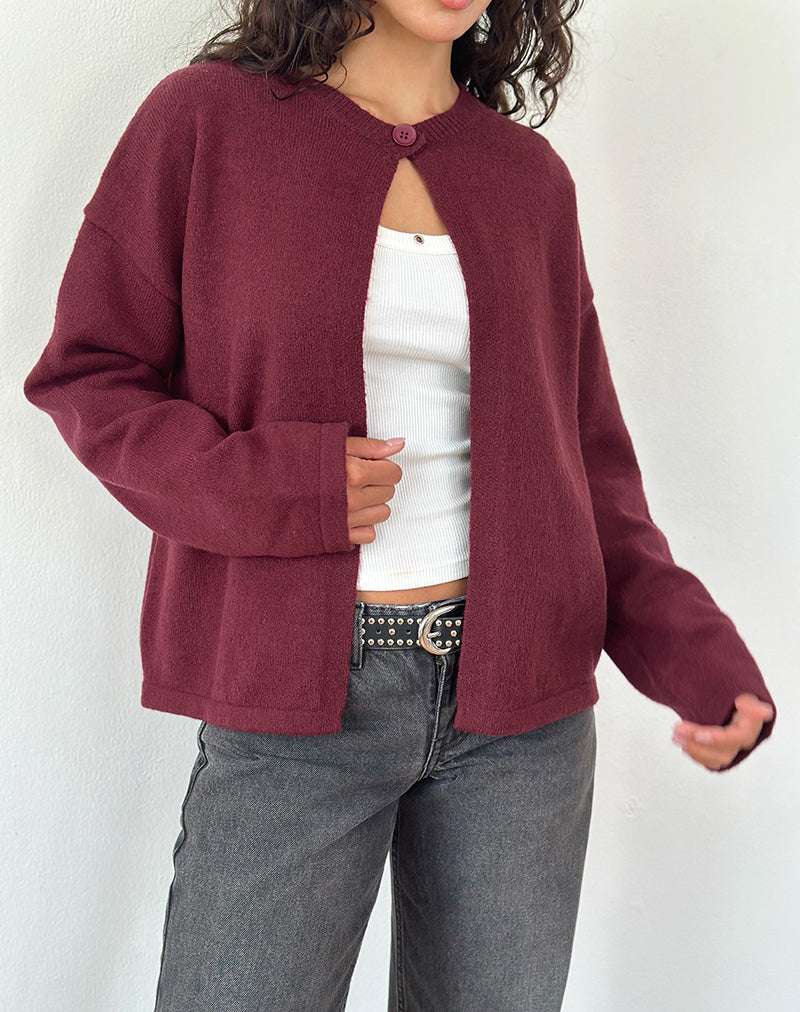 Maureen Strickjacke in Wein