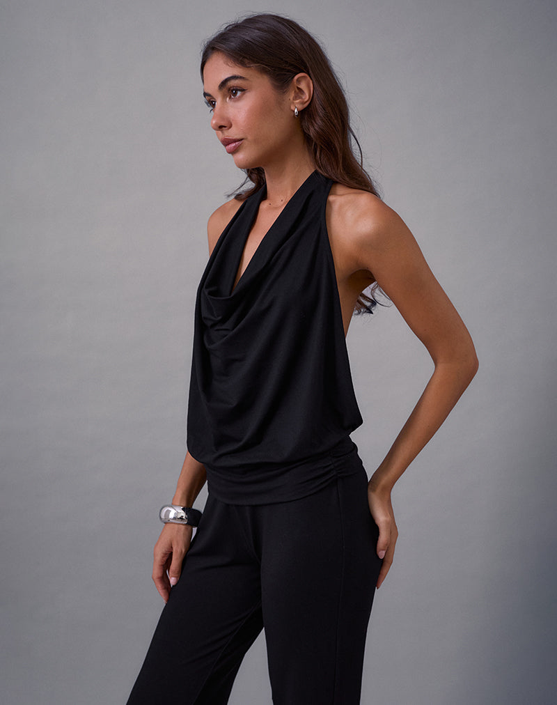 Mayla Rückenfreier Jumpsuit in Schwarz
