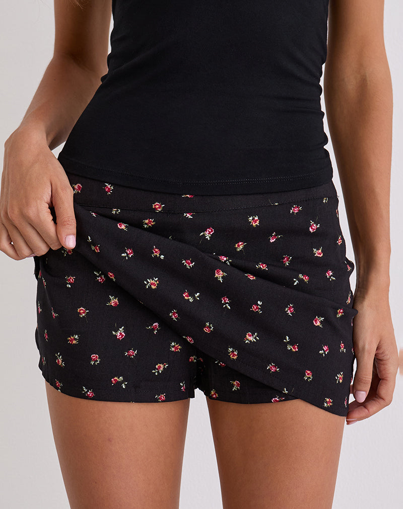 Bild von Haruto Skort in Ditsy Rose Garden Schwarz
