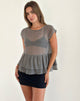 Image of Mayumi Schößchen-Top aus Chiffon Grau